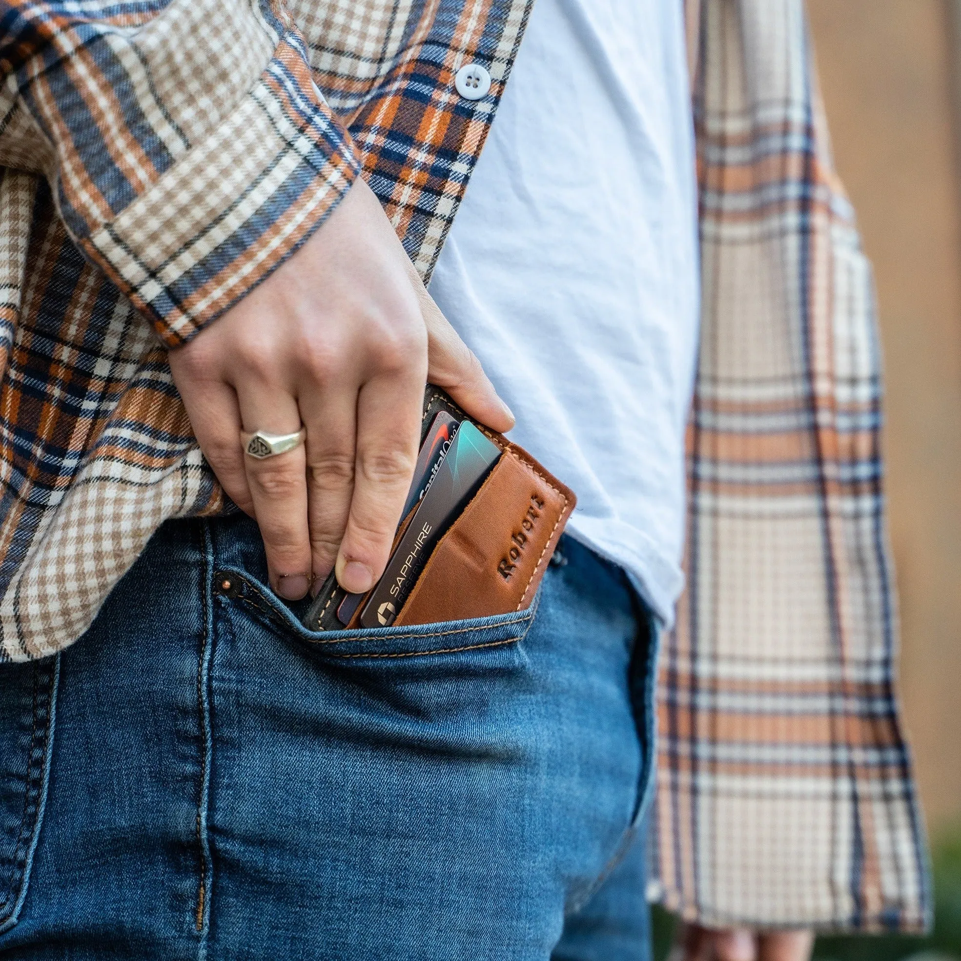 The Levi Fine Leather Horizontal Magnetic Money Clip Wallet