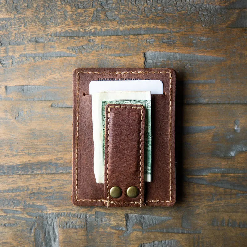 The Levi Fine Leather Horizontal Magnetic Money Clip Wallet