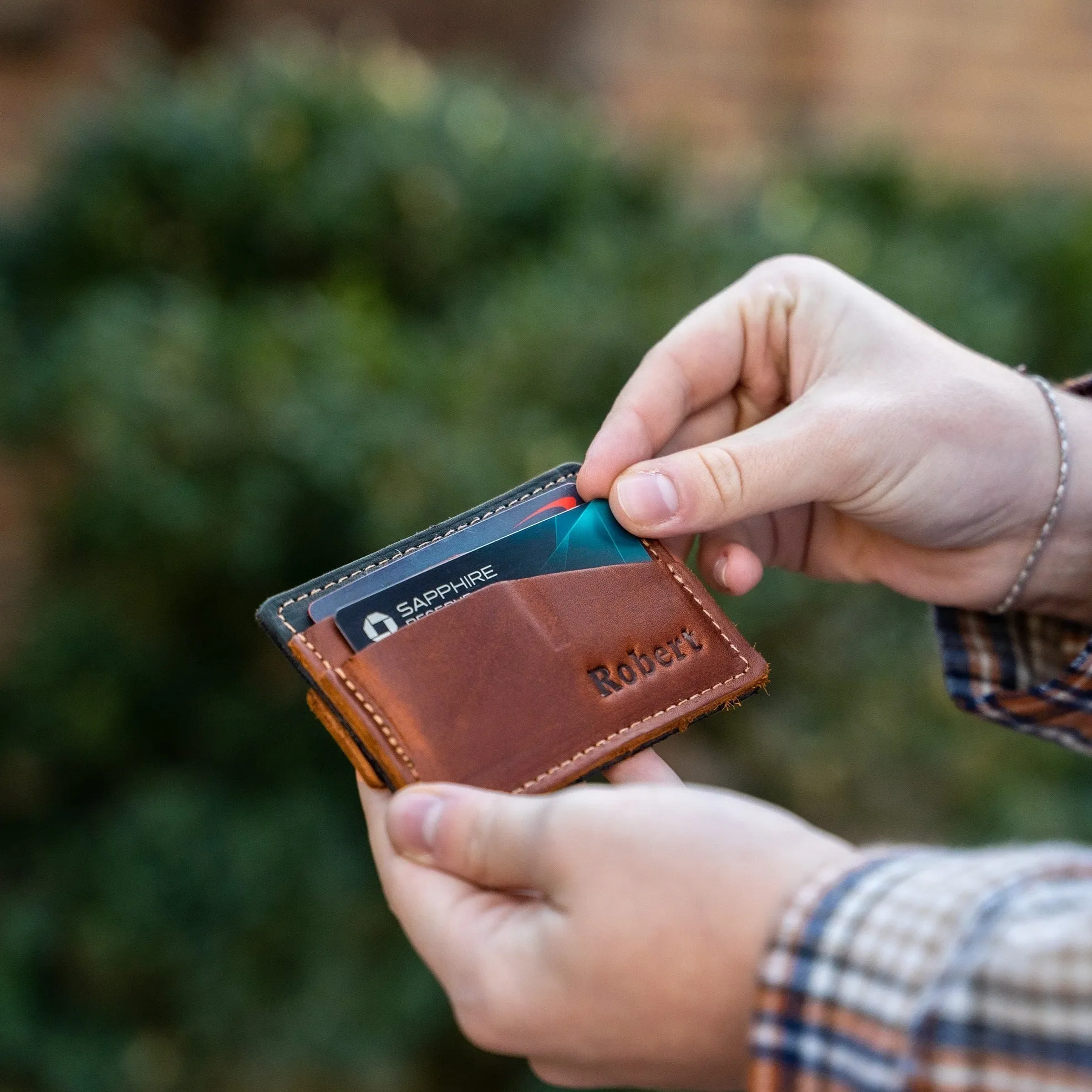 The Levi Fine Leather Horizontal Magnetic Money Clip Wallet