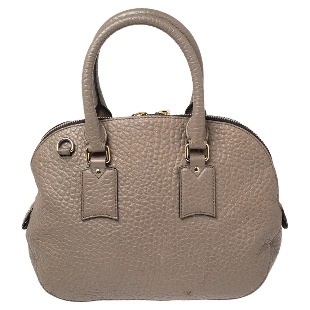 Trendy Inspired Burberry Grey Grain Leather Orchard Satchel