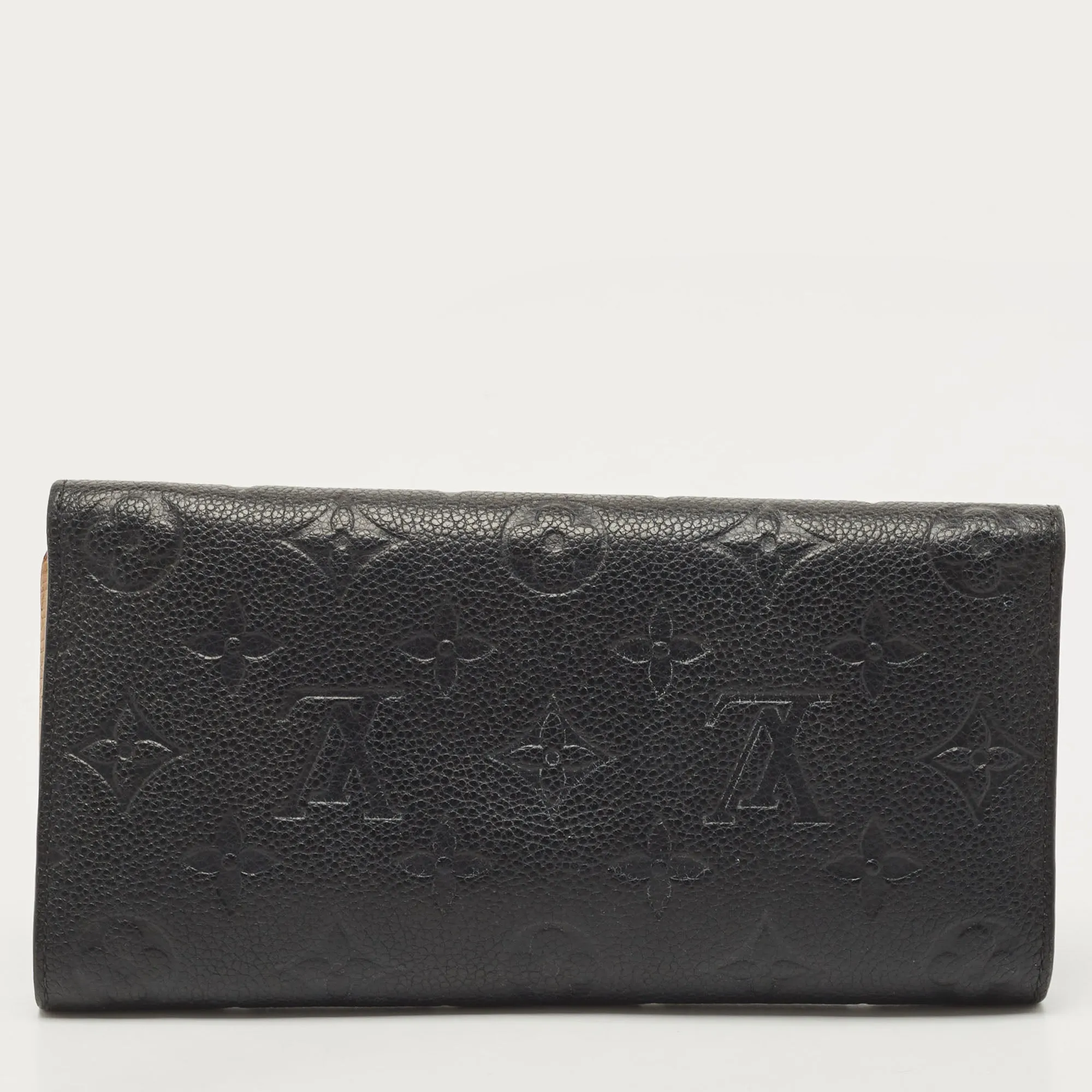 Trendy Inspired Louis Vuitton Black Empreinte Leather Josephine Wallet