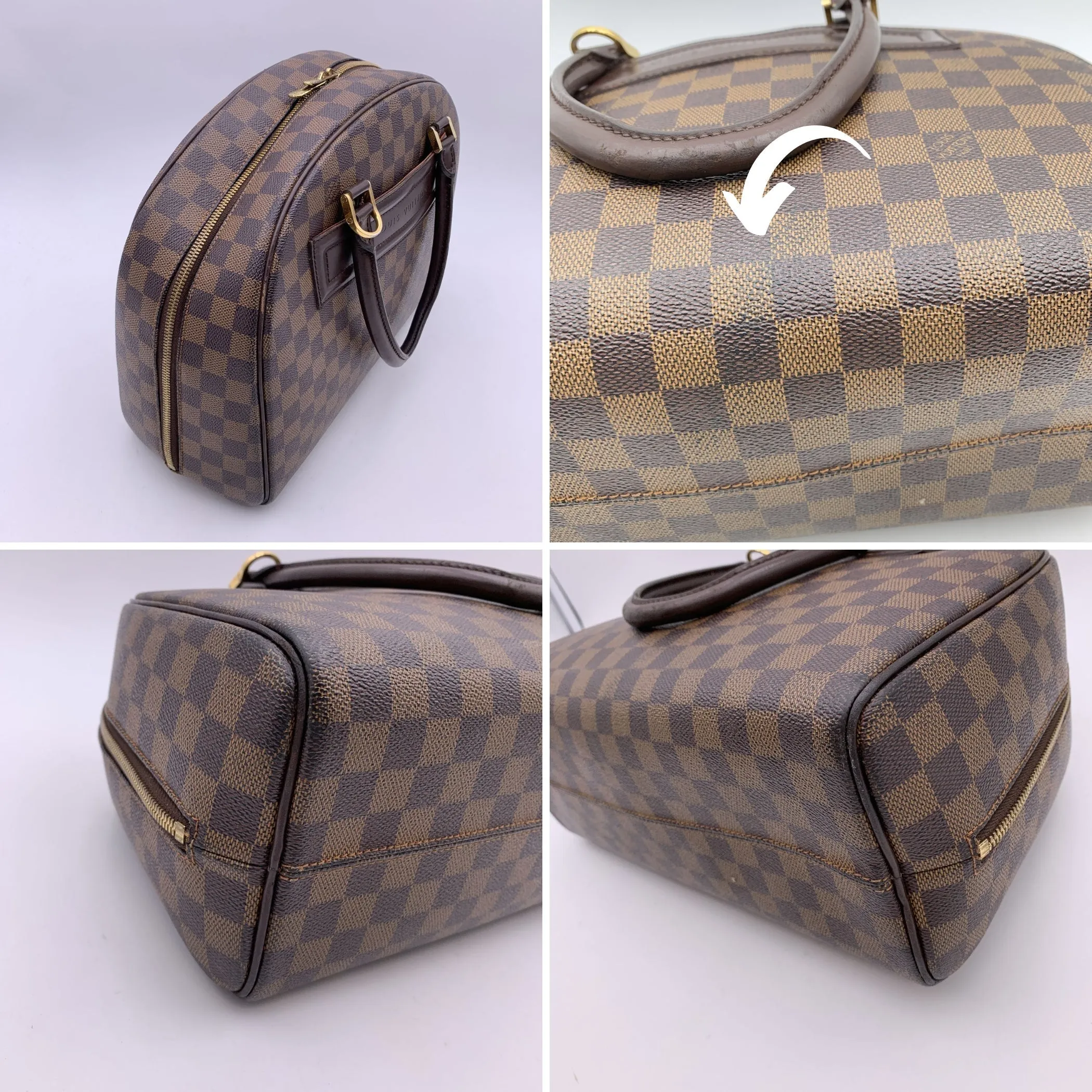 Trendy Inspired Louis Vuitton Damier Ebene Canvas Nolita Satchel Bag Handbag