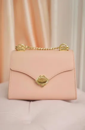 'Venus' Saffiano Leather Handbag in Rosa