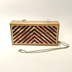 Wood Clutch with Mother of Pearl